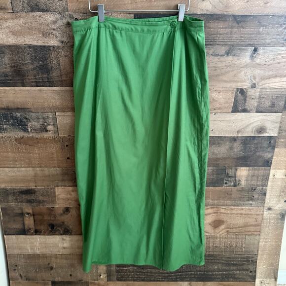 Reformation Mylie Two Piece Wrap Skirt Set Palm Green Women's Size 12 - Picture 7 of 13